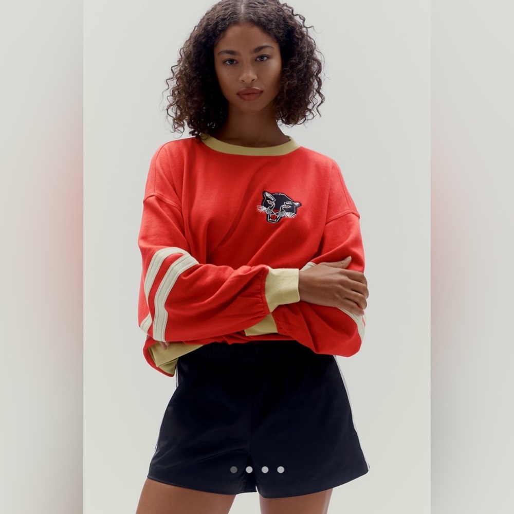Anthropologie Red and Yellow Panther Sweatshirt